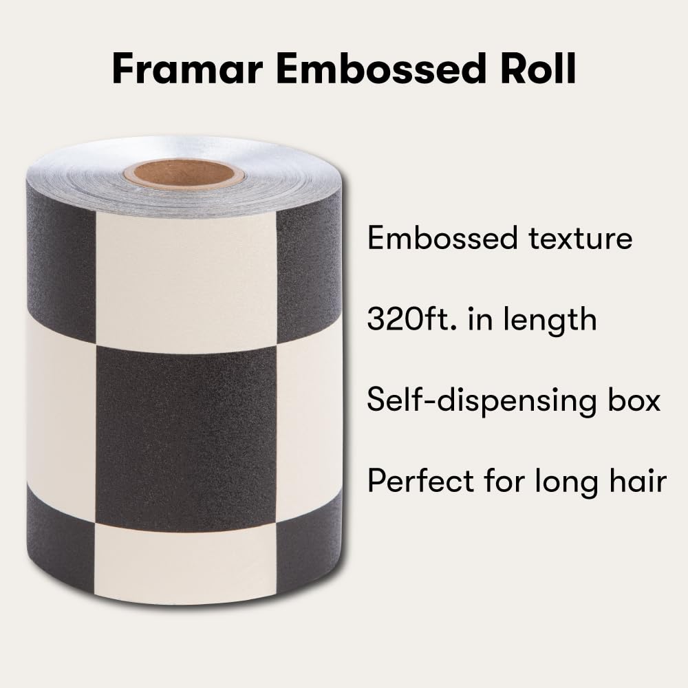 FRAMAR Checkered Detangling Hair Brush with 320 ft Salon Foil Rolls - Image 7
