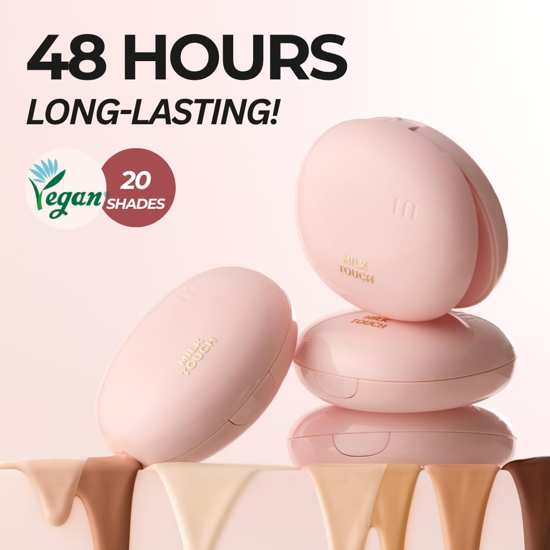 Milktouch Cushion Foundation 52N Espresso 24H Flawless Hydrating Long-Lasting Non-Creasing - Image 2