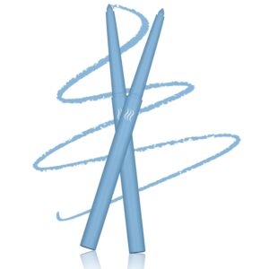 Blue Eyeliner Waterproof Blue Eyeliner Pencil Retractable blue Gel eyeliner Long Lasting Smudge-proof Hypoallergenic (07#)