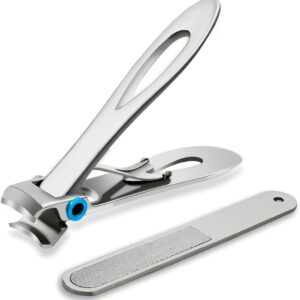 Nail Clippers for Thick Toenail 15mm Wide Jaw Opening Nail Clipper Stainless Steel Thick Fingernail Clippers for Men & Women Oversized Seniors Nails Cutter Extra Large Toenails Clippers (Silver)