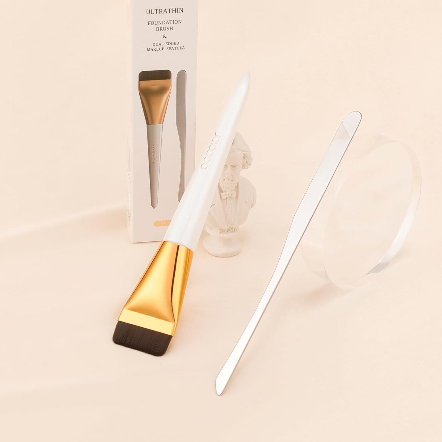 Docolor 2-Piece Foundation Brush and Makeup Spatula Set for Cream Liquid Makeup - Image 7
