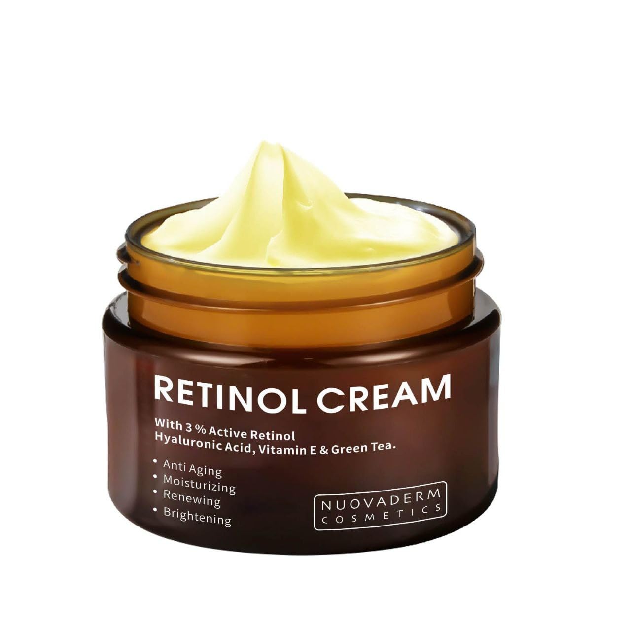 Retinol Plus+ Anti-Aging Cream - Firming Day & Night Moisturizer with Vitamin E, Collagen, and Hyaluronic Acid - Reduces Wrinkles for Youthful Skin, 1.7 Fl Oz