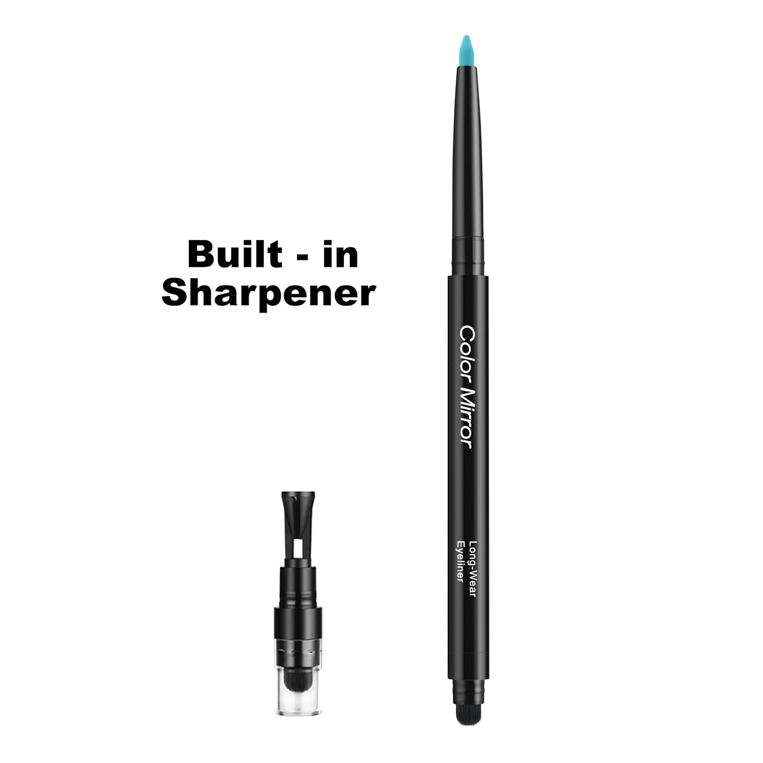 Smudge-Proof Waterproof Retractable Eyeliner Pencil with Brush, Matte and Shimmer Finish, 09 Bright Blue - Image 3