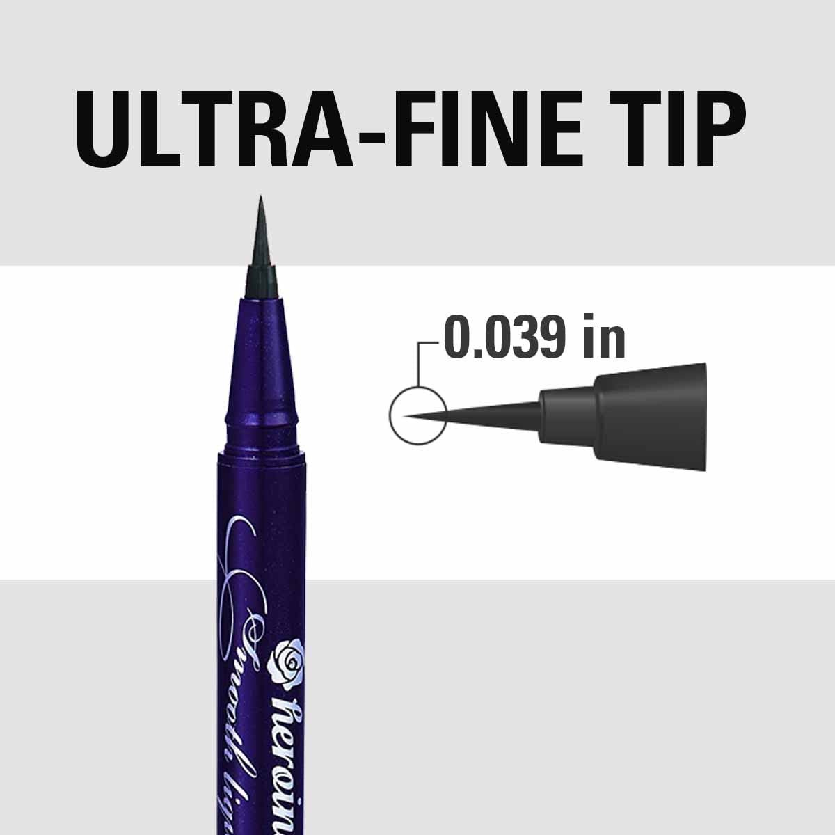 Heroine Make Kissme Waterproof Eyeliner Pen Set, 2 Pack, Jet Black, 0.1mm Tip - Image 3