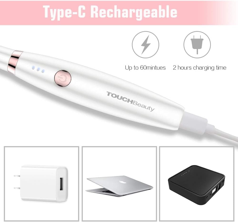 TOUCHBeauty USB Rechargeable Heated Eyelash Curler with 3 Temp Settings and Silicone Comb - Image 8