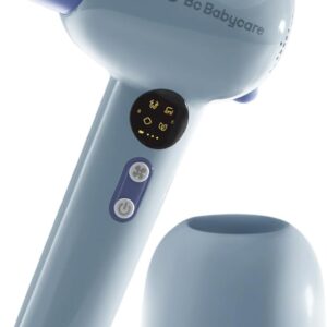Bc Babycare Gentle Cordless Hair Dryer for Baby and Kids, Quiet Portable Mini Blow Dryer for Infant,​Portable​ Travel Hair Dryer,Low Heat/Speed with 4 Model for Hair Diaper and Full Body (Purple)