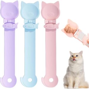 PETPAWLOVELY-3PCS Cat Treat Spoon Squeeze,Cat Strip Feeder spoon,Multi-Function Cat Treat Dispenser,Easy Feeding Cat Spoon for Licky Treats,Cat Food Spoon for Wet Food(3 Color)
