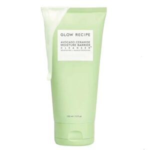 Glow Recipe Avocado Ceramide Facial Cleanser for Dry Skin - Hydrating Gel to Foaming Face Wash for Women & Men - Gentle Moisture Barrier Repair with Hyaluronic Acid & Colloidal Oatmeal, 150ml