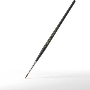Kolinsky Sable Miniature Paint Brushes - Professional Artist Brush Size 00, Small Fine Detail Paint Brush Set for Mini Paints, Paint by Number, Figurine