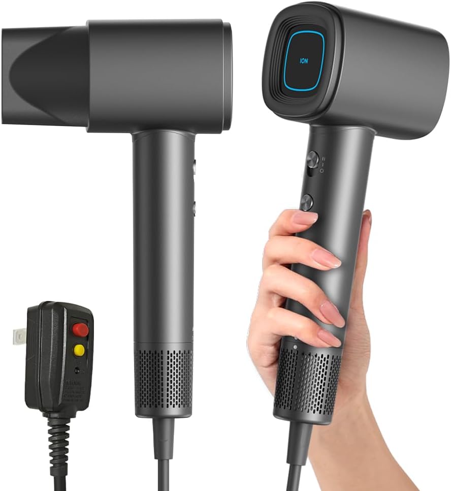 Hair Dryer with High-Speed Brushless Motor, Smart Temp Control & Ultra-Quiet Design, Magnetic Nozzle for Home, Travel & Salon