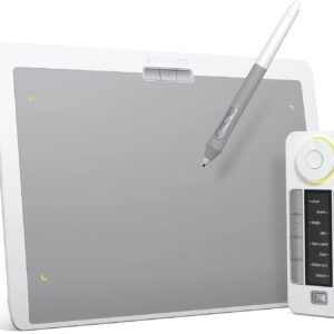 XENCELABS DrawingTablet Medium, Graphic Tablets with 40 Customizable Quick Keys, 12" Ultrathin Pen Tablet with 2 Battery-Free Stylus, 8192 Levels Pressure for Win/Win 11 ARM/Mac/Linux, Nebula White