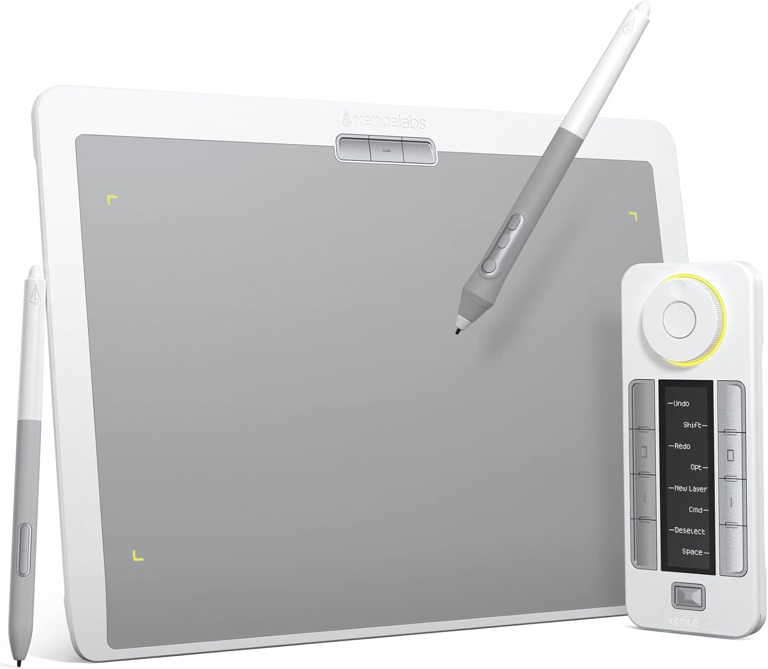XENCELABS DrawingTablet Medium, Graphic Tablets with 40 Customizable Quick Keys, 12" Ultrathin Pen Tablet with 2 Battery-Free Stylus, 8192 Levels Pressure for Win/Win 11 ARM/Mac/Linux, Nebula White