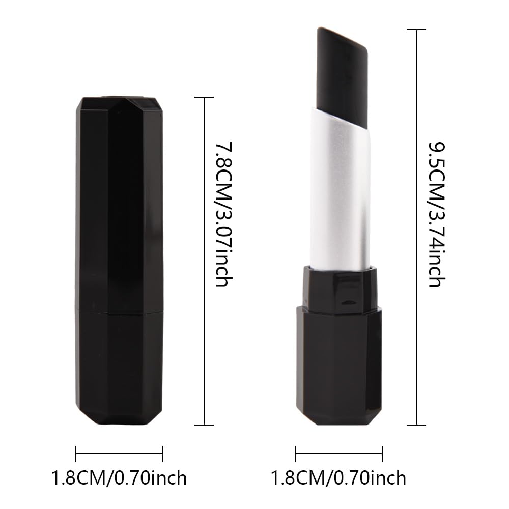 Matte Black Cream Lipstick Stick for Women, Smooth Crayon Lip Color Makeup, Shade 01 - Image 7