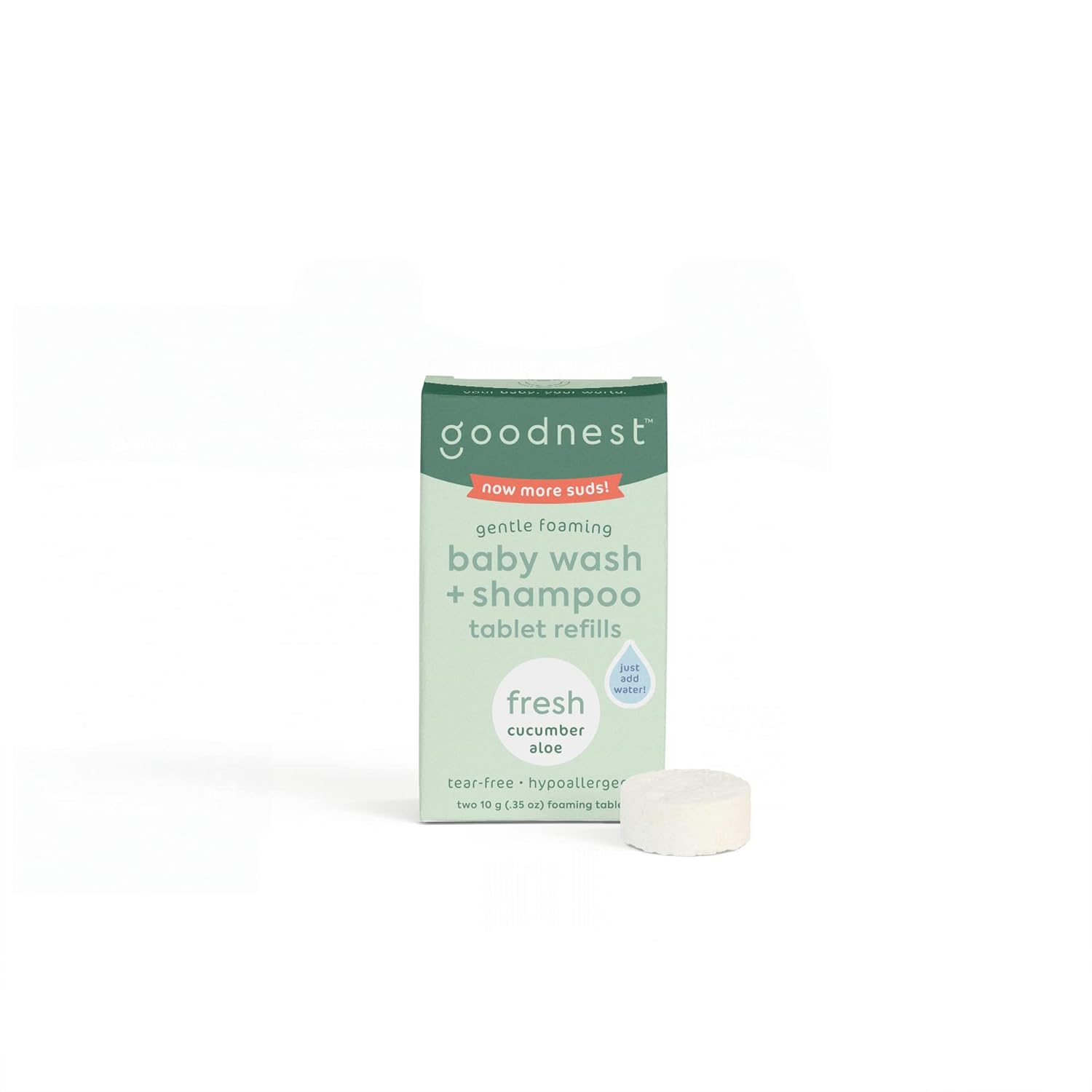 Goodnest Cucumber Aloe Tear-Free Baby Shampoo and Foaming Wash, 2 Refill Pouches - Image 2
