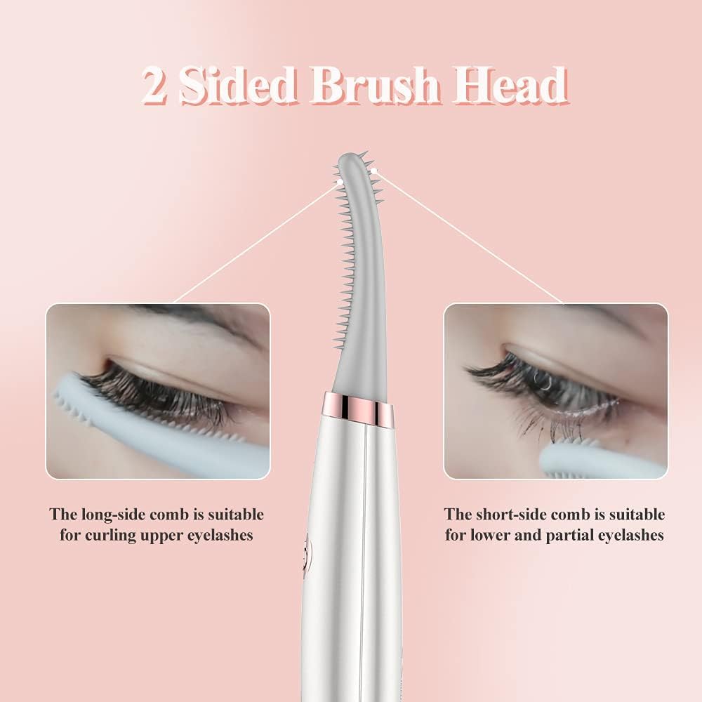 TOUCHBeauty USB Rechargeable Heated Eyelash Curler with 3 Temp Settings and Silicone Comb - Image 5