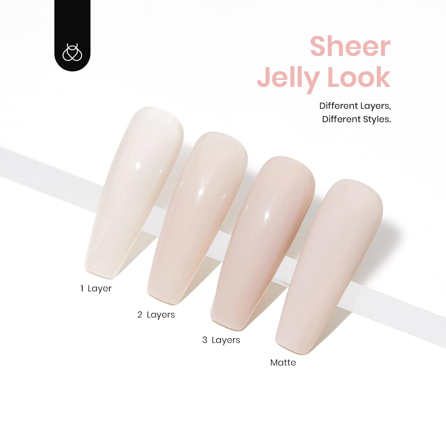 Beetles Gel Nail Polish Kit 6 Colors Pink Champagne Glitter Nude Pink Cream for Women Girls - Image 4