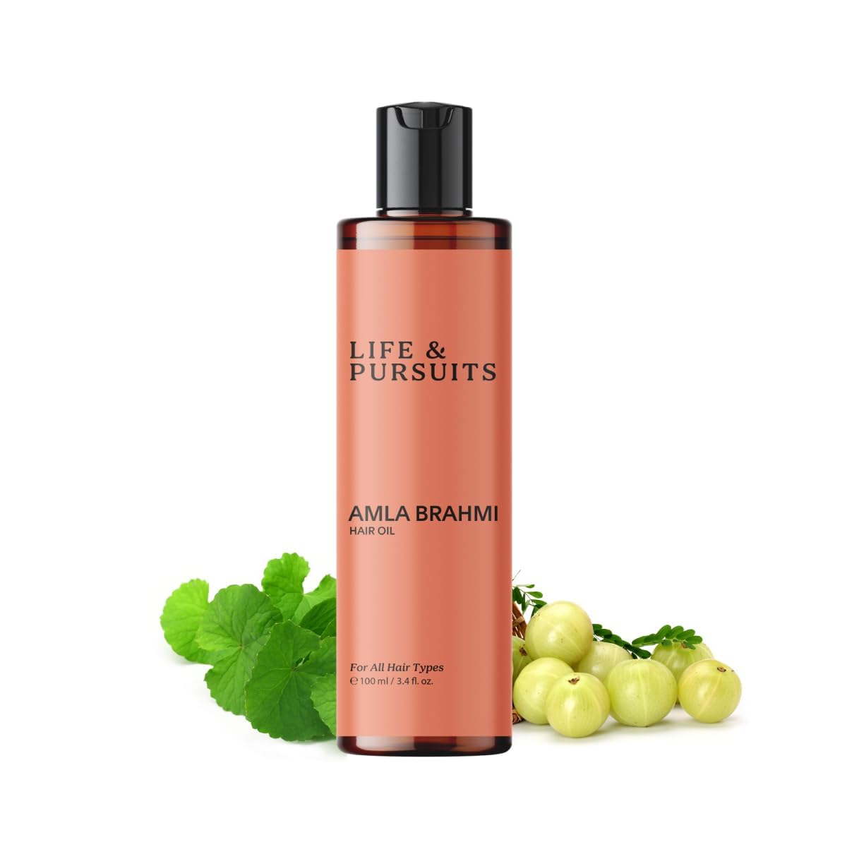 Li.fe & P.ursuits Amla Brahmi Oil for Hair and Scalp Nourishment - 3.4 Oz Natural Indian Ayurvedic Blend with Coconut, Castor, Sesame, Triphala, Gotukola for Healthy, Shiny Hair