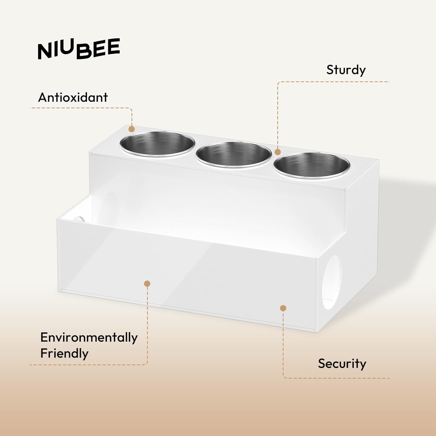 NIUBEE Acrylic Styling Tool Holder for Blow Dryers and Makeup Storage - Image 3