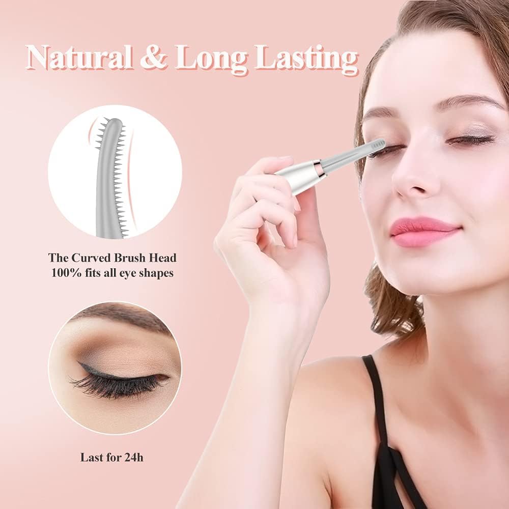 TOUCHBeauty USB Rechargeable Heated Eyelash Curler with 3 Temp Settings and Silicone Comb - Image 4