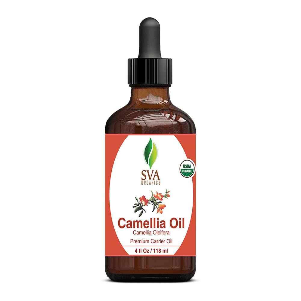 SVA Organic Camellia Seed Oil 4 Fl Oz 100% Natural Cold Pressed for Skin and Hair - Image 3