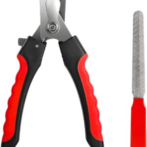 Dog Nail Clippers, Nail Trimmers, Professional Cat Nail Clipper with Safety Guard and Nail File, Claw Clippers with Sturdy Non Slip Handles for Pets