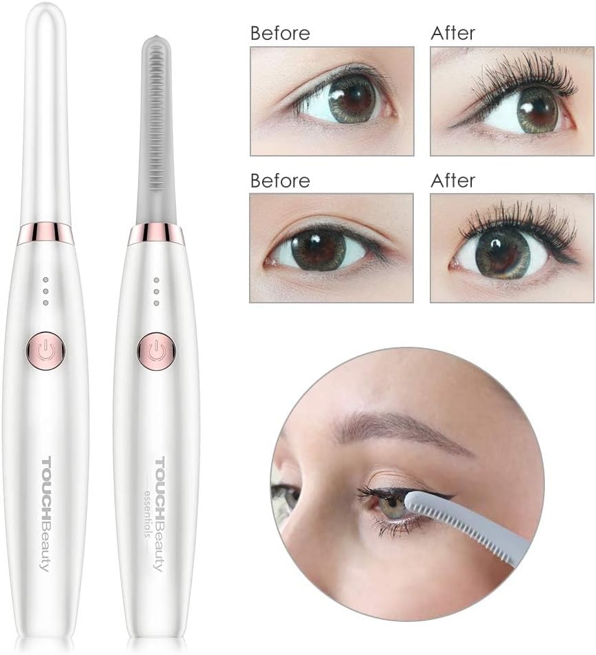 TOUCHBeauty USB Rechargeable Heated Eyelash Curler with 3 Temp Settings and Silicone Comb - Image 9