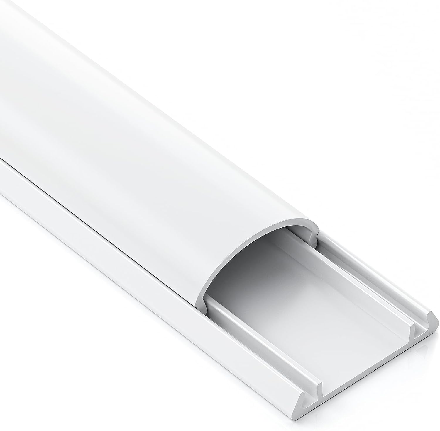 42.5 Inch White Adhesive Half Round Cord Cover for 1-2 Wires, 3 Pack 14.2 Inch Lengths - Image 8