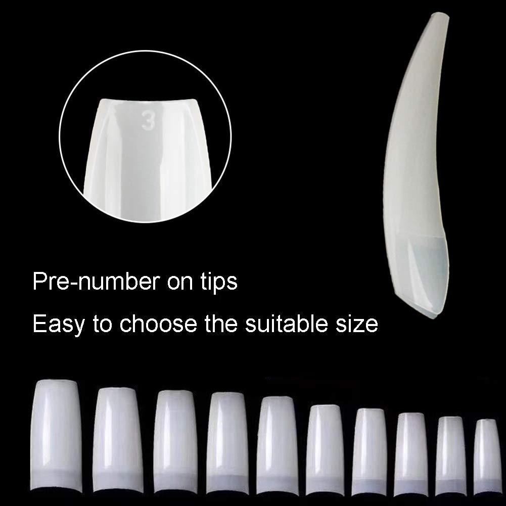 500pcs Natural Acrylic French Manicure Nail Tips for Salon and Home Art - Image 3