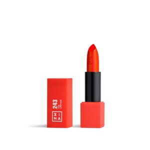 3INA MAKEUP - Vegan & Cruelty Free - The Lipstick 243 - Shiny Orange - 5h Lasting - Highly Pigmented - Shinny - Vanilla Scented - Magnetic Cap