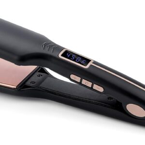 Hair Straightener, 2.16 Inch Flat Iron Hair Straightener and Curler 2 in 1, Tourmaline Ceramic Flat Iron with 12 Gears for Less Frizz, Silky & Smooth Hair