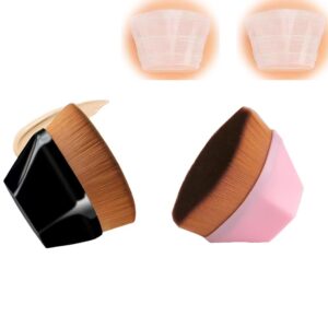 Makeup Brush 2PC, Flawless Foundation Make-Up Brush, Flat Top High-Density Makeup Brush, Multi-Purpose Mixed Brush For Concealer, Cream, Face Cream, Powder, Etc