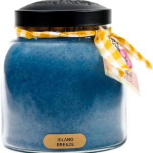 A Cheerful Giver — Island Breeze - 34oz Papa Scented Candle Jar with Lid - Keepers of the Light - 155 Hours of Burn Time, Gift Candle, Blue