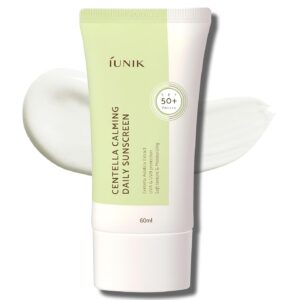 IUNIK Centella Calming Moisture Daily Sunscreen SPF 50+ PA++++ Matte & No White Cast Centella Asiatica Dry Oily Sensitive Vegan Korean Skincare