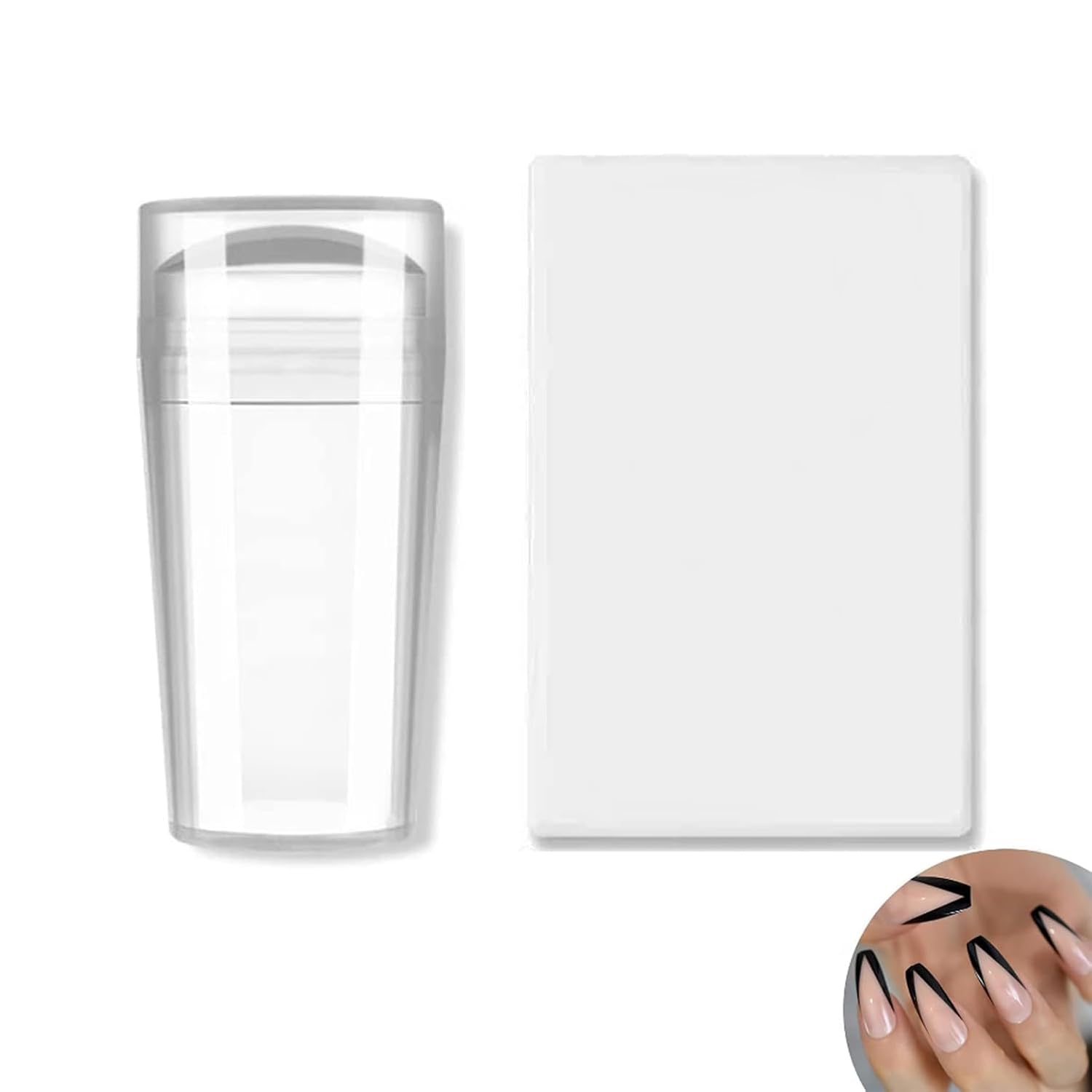 2.8CM Clear Jelly Silicone Nail Art Stamper and Scraper Set with Protective Cap - Image 7