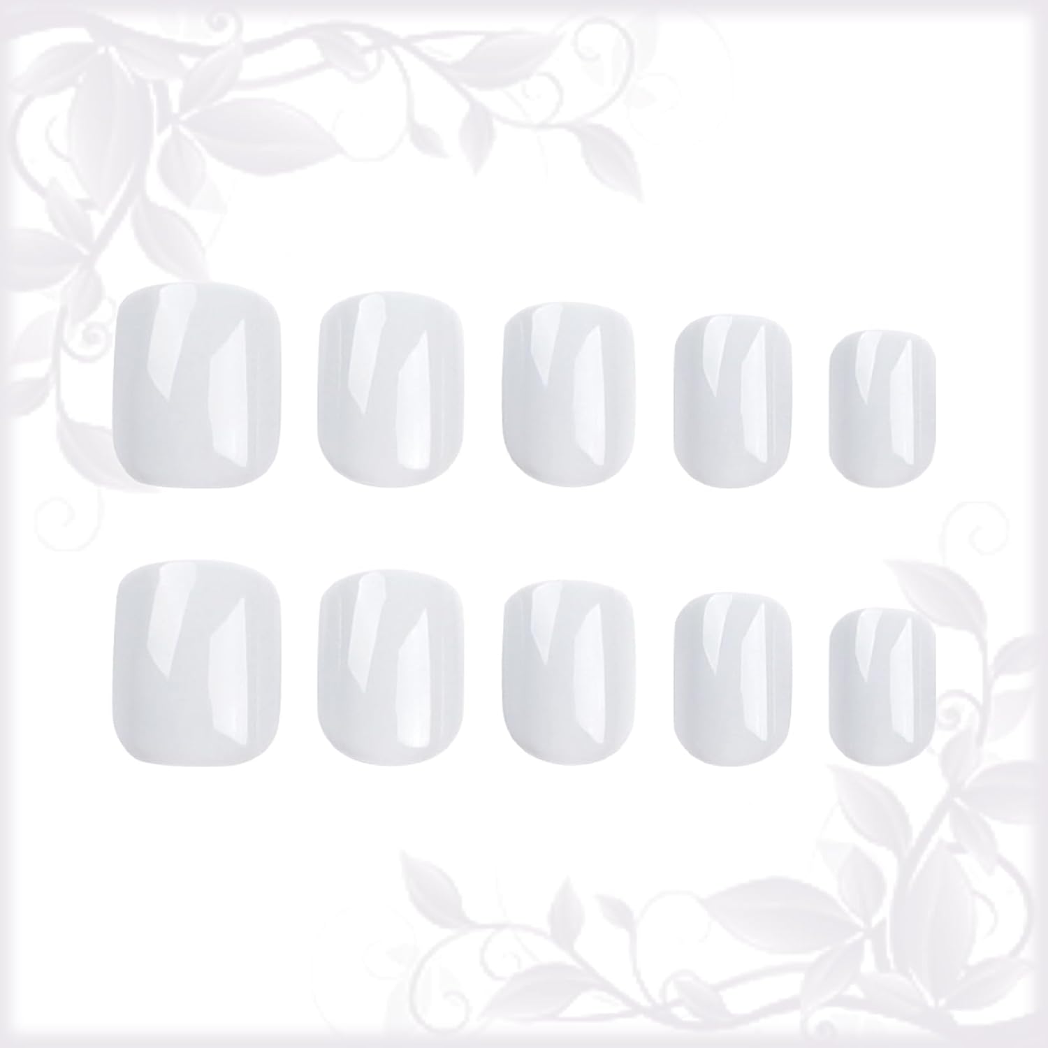 24Pcs Glossy Ash Short Square Press on Nails for Women and Girls, Solid Color Design - Image 5