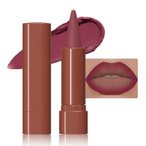 Mauve Gradient Matte Lipstick Crayon Lip Liner pencil for Women, Flawless Contour Gradual Ombre Effect lip Pencil, Long Lasting Waterproof Smudge Proof Lipstick Pencil 09#