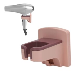 Hair Dryer Holder Wall Mount, Self Adhesive Blow Dryer Holder, Hair Dryer Stand Bathroom Cabinet Organizer for Air Salon, Hotel and Home (Pink)