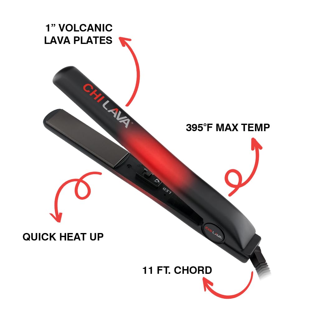 CHI Original 1 Inch Lava Ceramic Flat Iron Hair Straightener 11 Ft Cord - Image 2