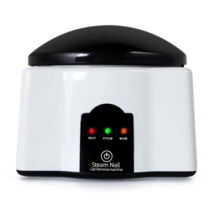 Steam Nail Polish Remover Machine, Portable Nail Steamer Steam Off Gel Polish Remover Machine, Nail Soaking Bowl for Nail Gel Removal, Won't Hurt Nails (Black White)