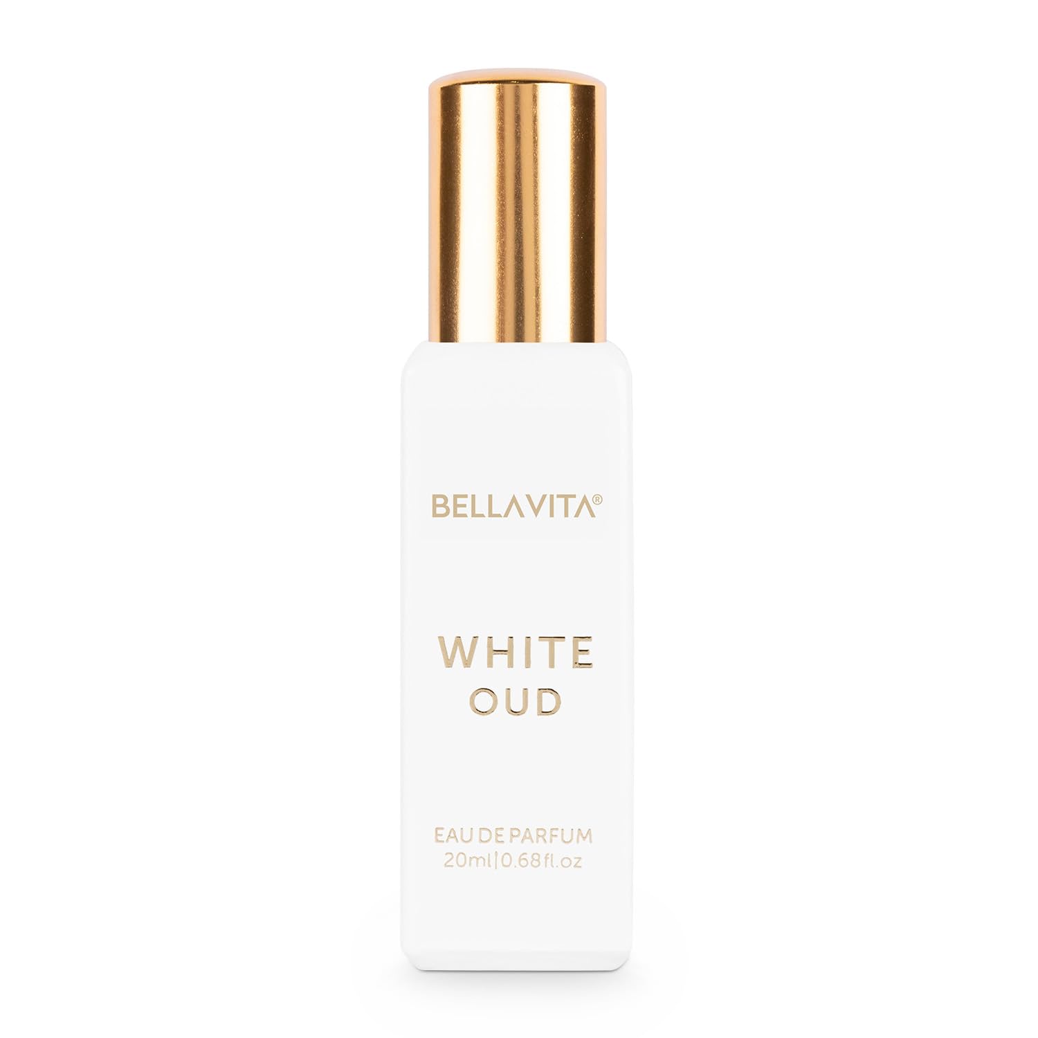 BellaVita Luxury White OUD Eau de Parfum Travel Size Edition 20 ml | Long-Lasting Mini Perfumes for Women | Notes: Vanilla, Amber, Musk & Jasmine | Oud Pocket Perfume for Women | Cruelty-Free Perfume