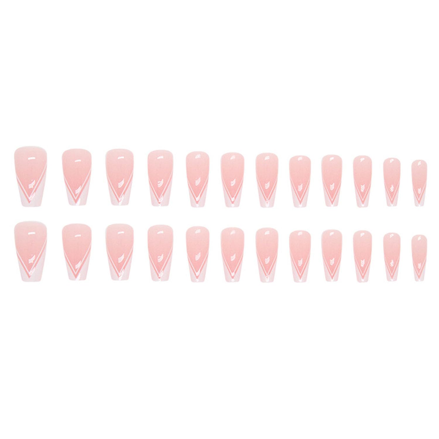 Medium Glossy White French Tip Acrylic Press on Nails 24 Pcs for Women - Image 4