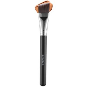 ENERGY Foundation Brush for Liquid Makeup Angled Flat Makeup Brush For Foundation,Facial Mask,Concealer with Liquid Cream Primer Lotion Blending Dense Vegan Synthetic Bristles Thin Face Brush