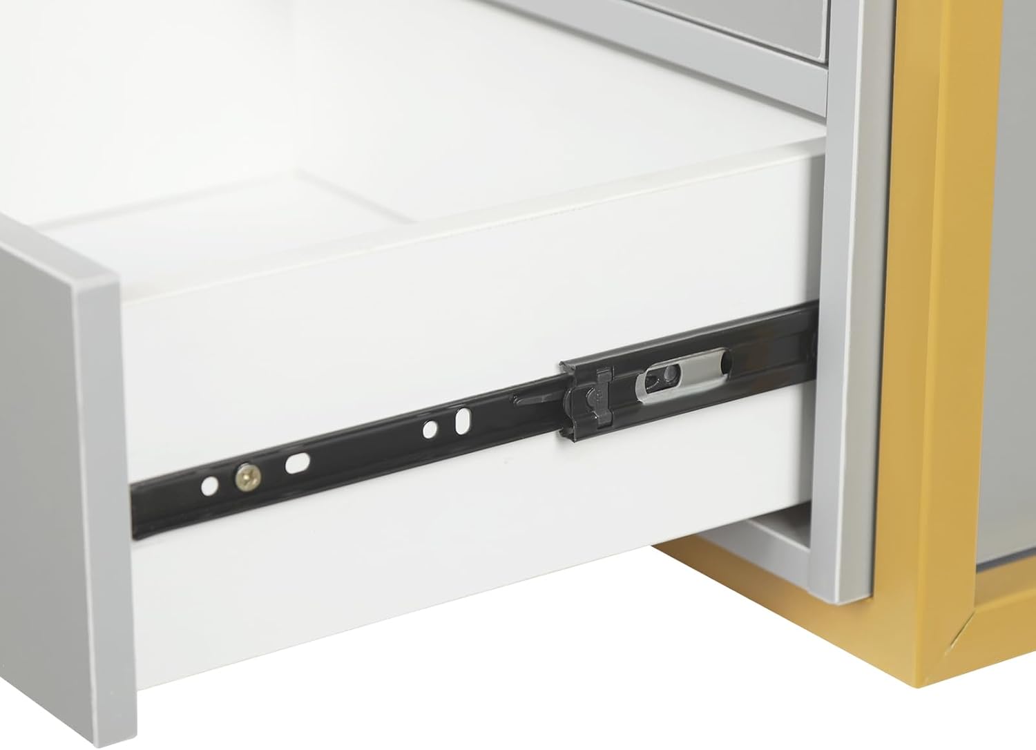 Gold and Grey Salon Workstation with 2 Drawers and Hair Dryer Holder - Image 7
