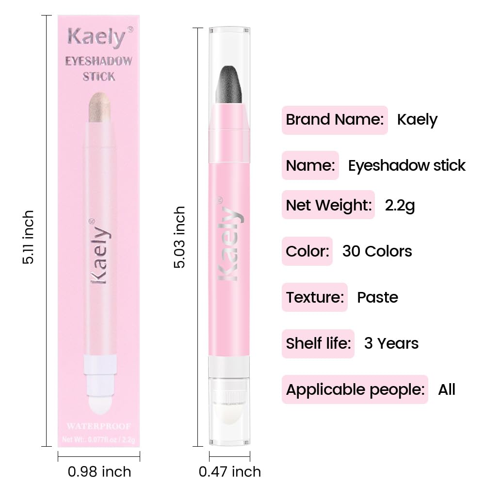 Kaely 2in1 Waterproof Pigmented Cream Eye Shadow Brightener Pencil Stick 03 Pearl Black Shimmer - Image 6