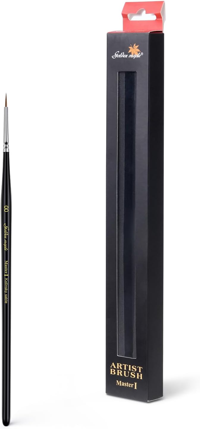 Kolinsky Sable Miniature Artist Paint Brush Set, Size 00, for Fine Detail Work - Image 9