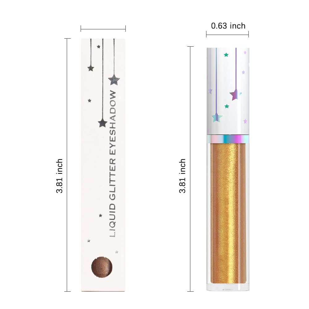 EVPCT Shimmery Glitter Eyeliner Stick Waterproof High Pigment Metallic Makeup 03 Ochre - Image 6
