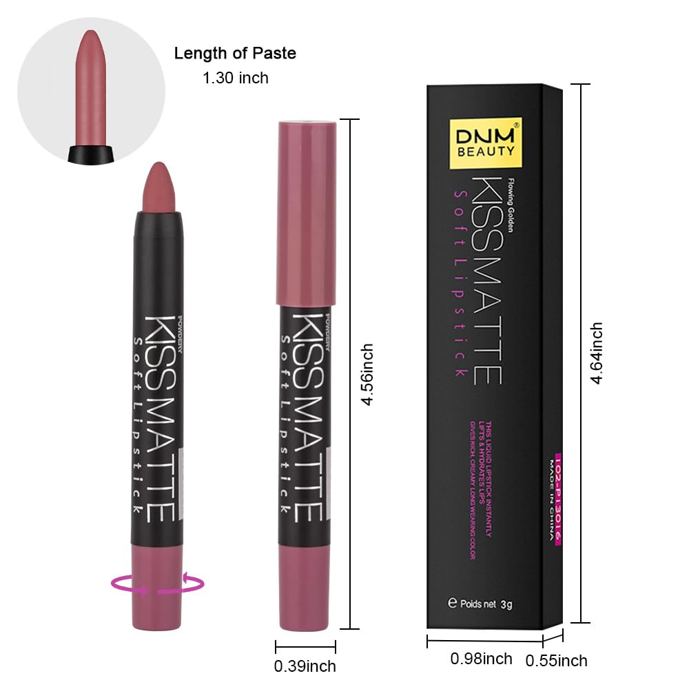Evpct 1Pcs Bright Pink Matte Lip Pencil Crayon Liner 15g Women - Image 6