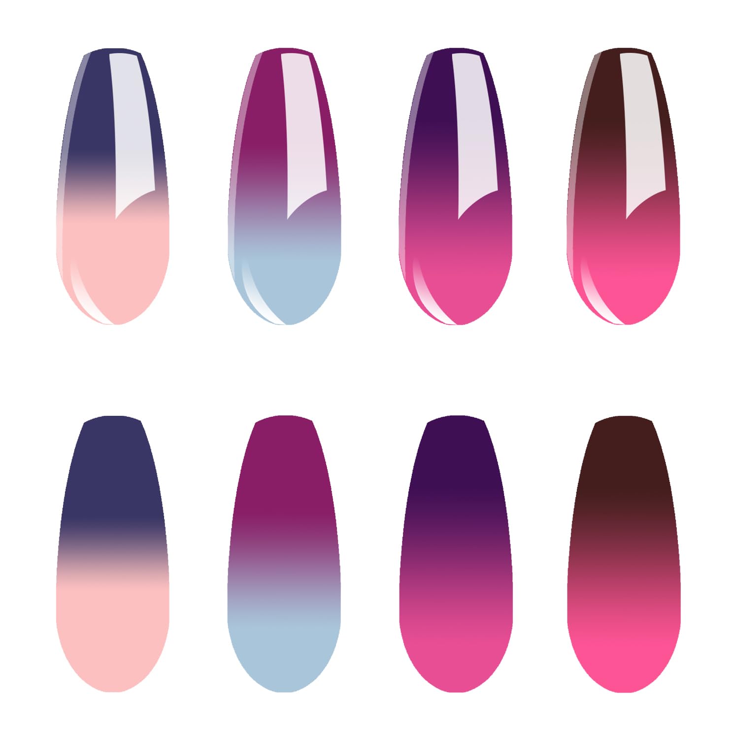Vishine 4 Color Changing Thermal Gel Nail Polish Set Soak Off UV LED - Image 2