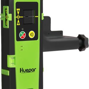 Huepar Laser Detector LR-6RG for Laser Level, Compatible with Huepar & Pro Laser Levels with Pulse Mode Only, Detect Green&Red Beams Laser Receiver, Up to 200Ft, Three-Side LED Display, Clamp Included