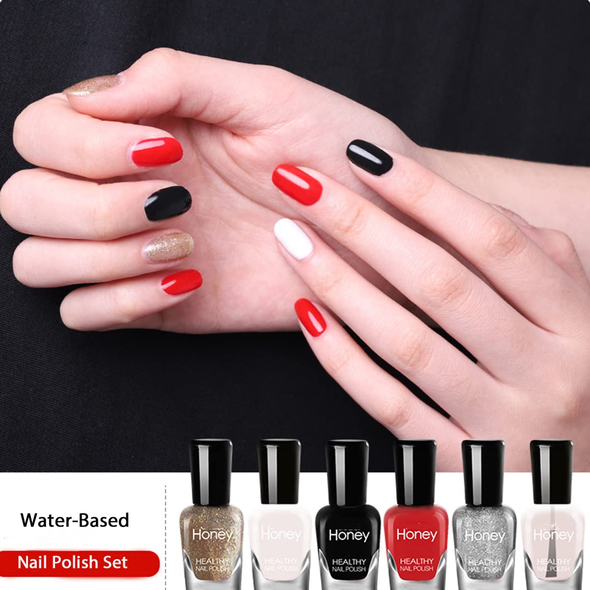 6-Bottle Quick-Drying Non-Toxic Easy Peel-Off Nail Polish Set for Women and Girls - Image 3